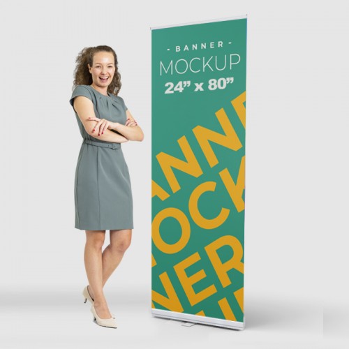 24 x 80 Standard Retractable Banner Stand & Graphic Package